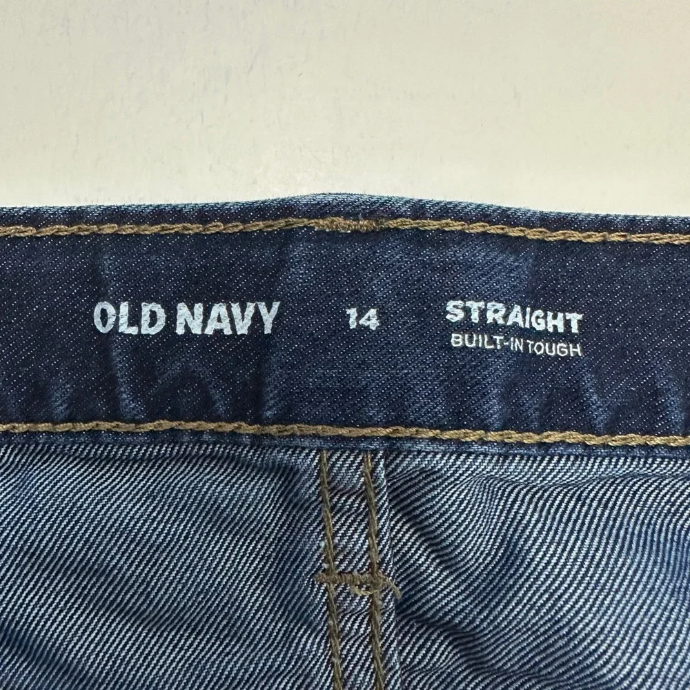 Old Navy Boys Straight Leg Jeans Dark Wash Denim Size 14‎ Everyday Pants